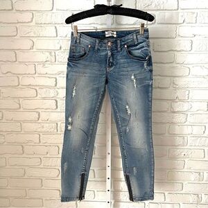 One Teaspoon Freebirds II Distressed Skinny Jeans Zip Ankle Size 26